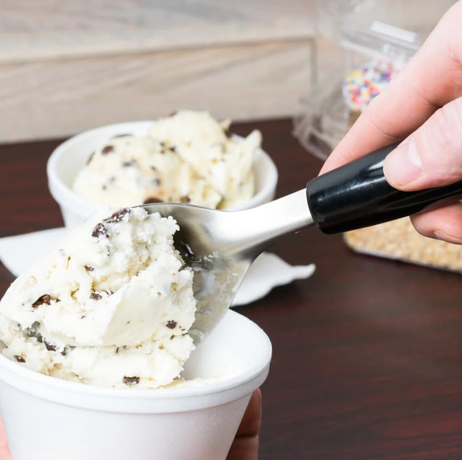 2-Piece Stainless Steel Ice Cream Scoop & Spade Set – Spring Release Round Scoop + Wide Shovel with Anti-Slip Handles