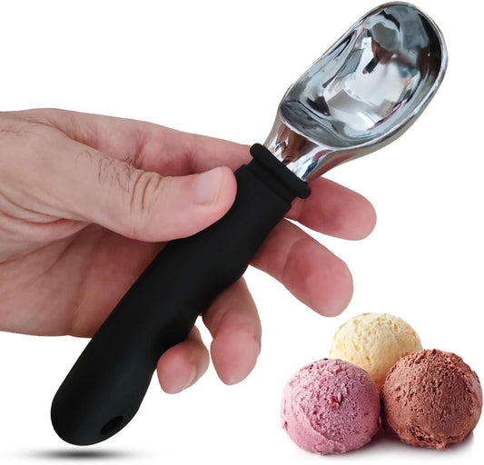 7-Inch Ice Cream Scoop with Ergonomic Anti-Slip Handle – Solid Aluminum Alloy Head – Spring-Free Design – Heavy Duty for Hard Frozen Desserts
